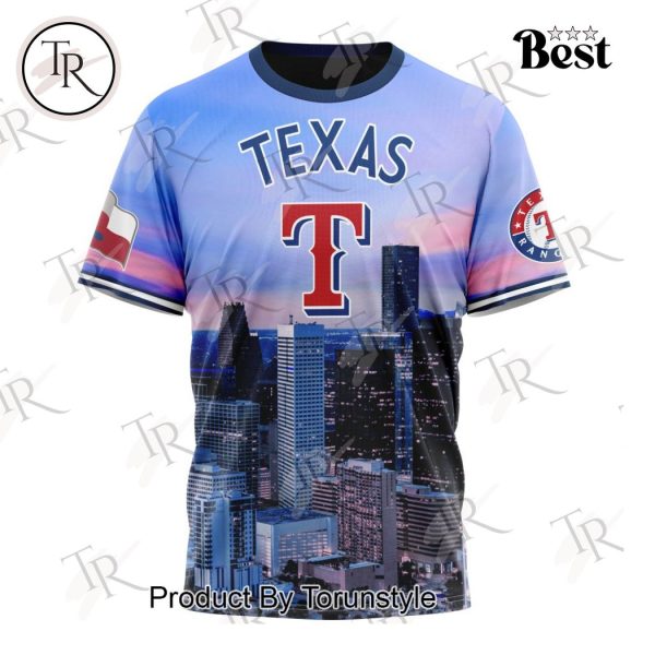 MLB Texas Rangers Special Cityscape Design Hoodie