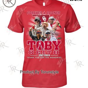 Forever A Sooners Toby Keith 1961-2024 Thank You For The Memories T-Shirt