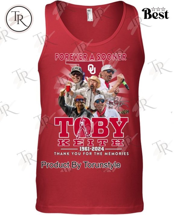 Forever A Sooners Toby Keith 1961-2024 Thank You For The Memories T-Shirt