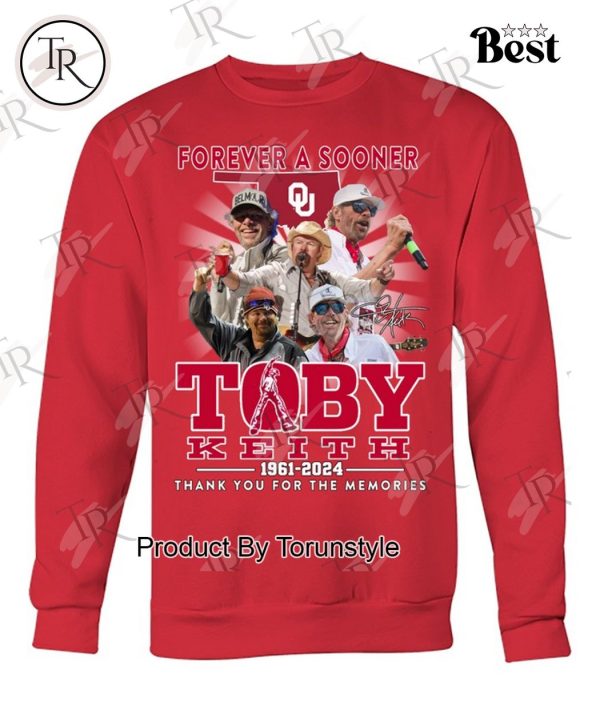 Forever A Sooners Toby Keith 1961-2024 Thank You For The Memories T-Shirt