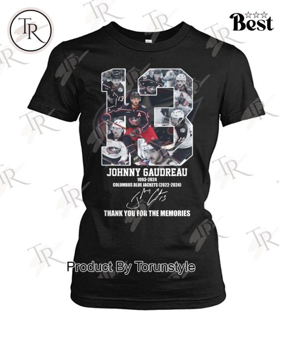 Johnny Gaudreau 1993-2024 Columbus Blue Jackets 2022-2024 Thank You For The Memories T-Shirt