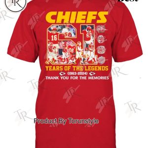 KC Chiefs 61 Years Of The Legends Thank You For The Memories T-Shirt