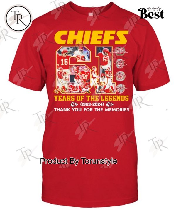 KC Chiefs 61 Years Of The Legends Thank You For The Memories T-Shirt