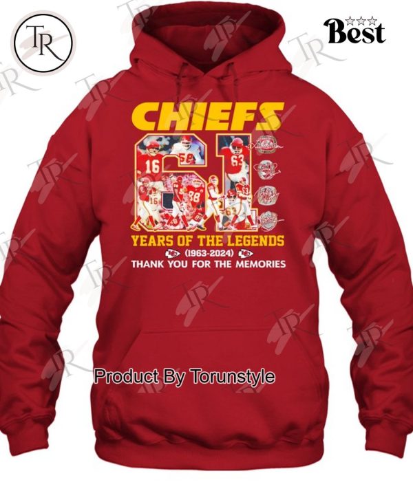 KC Chiefs 61 Years Of The Legends Thank You For The Memories T-Shirt