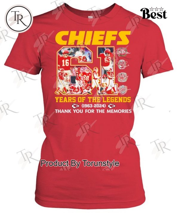 KC Chiefs 61 Years Of The Legends Thank You For The Memories T-Shirt