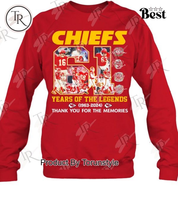 KC Chiefs 61 Years Of The Legends Thank You For The Memories T-Shirt