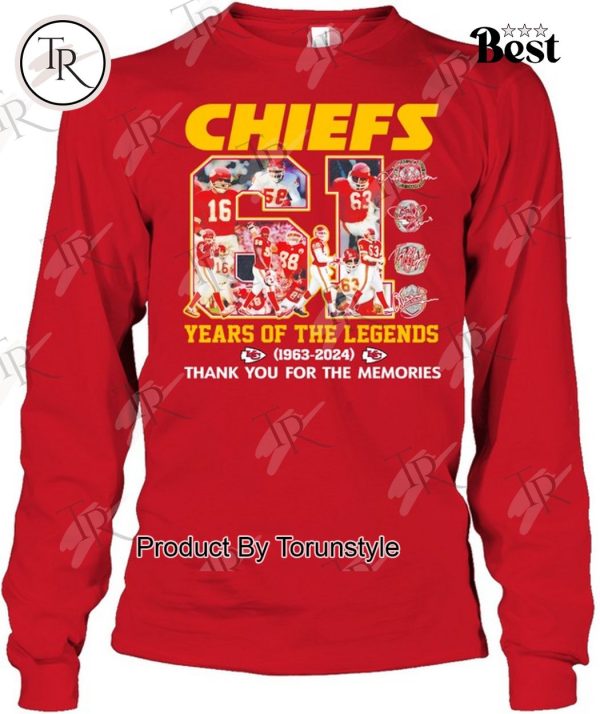 KC Chiefs 61 Years Of The Legends Thank You For The Memories T-Shirt