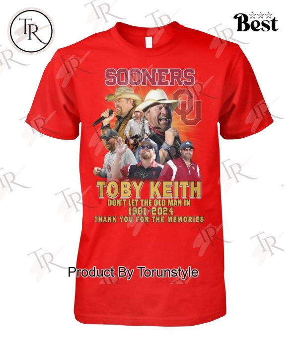 Sooners Toby Keith Don’t Let The Old Man In 1961-2024 Thank You For The Memories T-Shirt