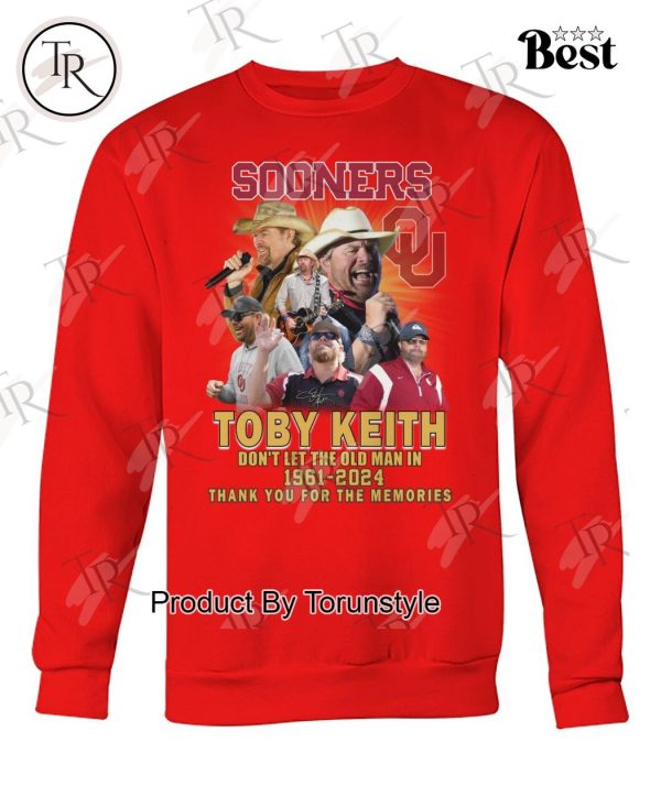 Sooners Toby Keith Don’t Let The Old Man In 1961-2024 Thank You For The Memories T-Shirt