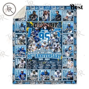 Detroit Lions 95th Anniversary 1929-2024 Fleece Blanket