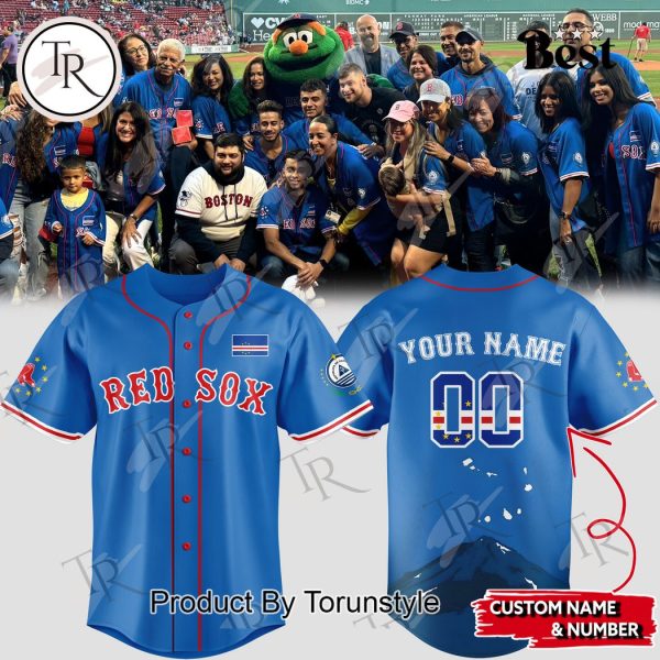 Boston Red Sox Cabo Verdean Celebration Custom Baseball Jersey