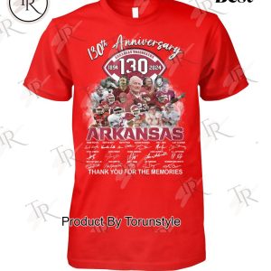 130th Anniversary 1894-2024 Arkansas Razorbacks Thank You For The Memories T-Shirt