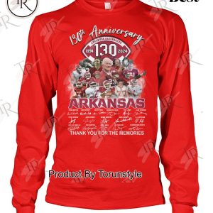 130th Anniversary 1894-2024 Arkansas Razorbacks Thank You For The Memories T-Shirt