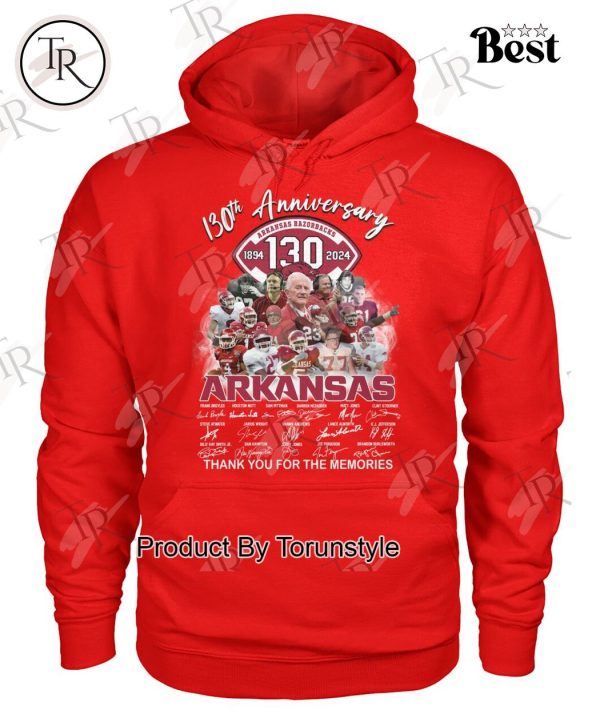 130th Anniversary 1894-2024 Arkansas Razorbacks Thank You For The Memories T-Shirt