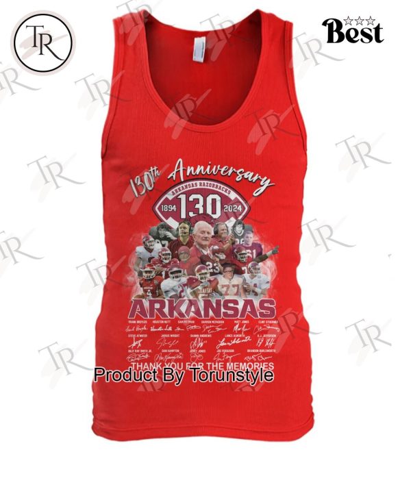 130th Anniversary 1894-2024 Arkansas Razorbacks Thank You For The Memories T-Shirt