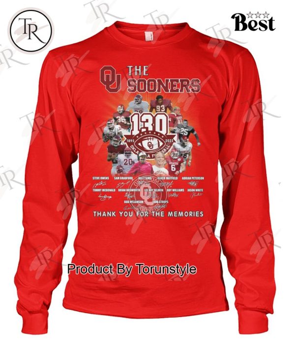 The Sooners 130th 1895-2025 Oklahoma Football Thank You For The Memories T-Shirt