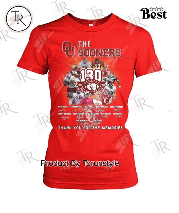 The Sooners 130th 1895-2025 Oklahoma Football Thank You For The Memories T-Shirt