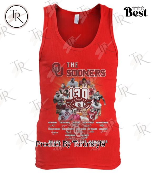 The Sooners 130th 1895-2025 Oklahoma Football Thank You For The Memories T-Shirt