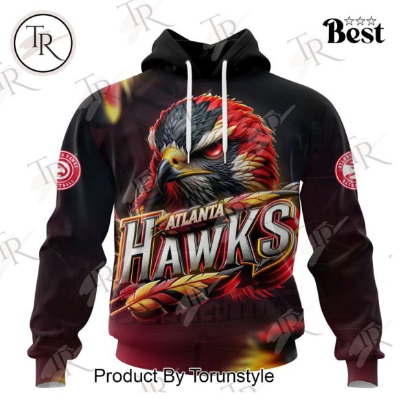 NBA Atlanta Hawks Special Realistic Team Logo Design Hoodie