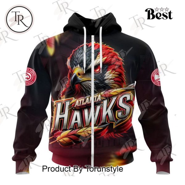 NBA Atlanta Hawks Special Realistic Team Logo Design Hoodie