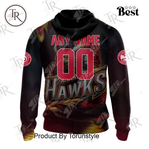 NBA Atlanta Hawks Special Realistic Team Logo Design Hoodie