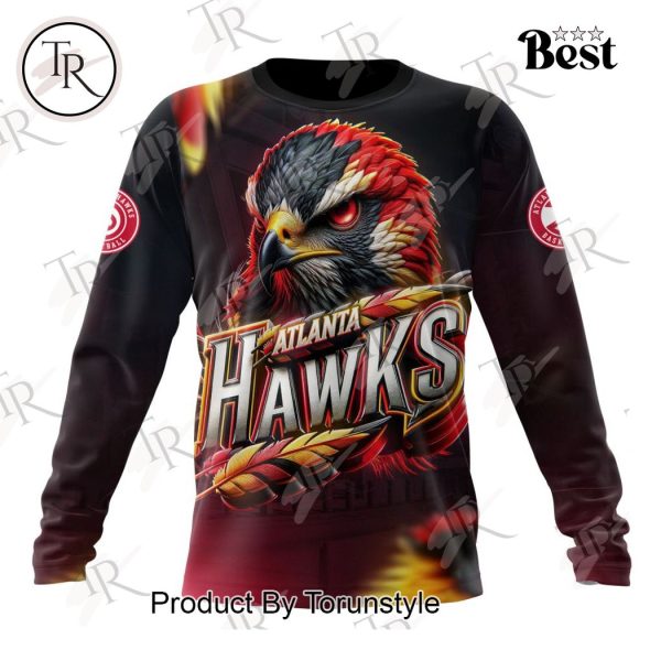 NBA Atlanta Hawks Special Realistic Team Logo Design Hoodie