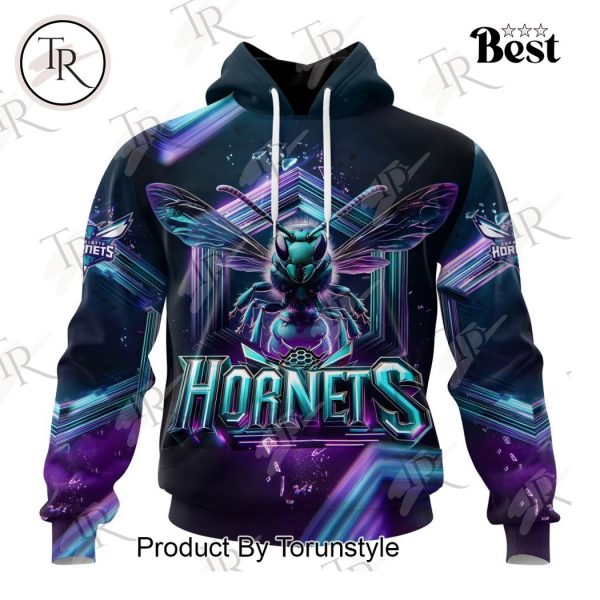 NBA Charlotte Hornets Special Realistic Team Logo Design Hoodie