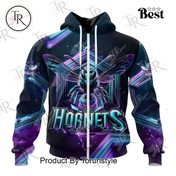 NBA Charlotte Hornets Special Realistic Team Logo Design Hoodie