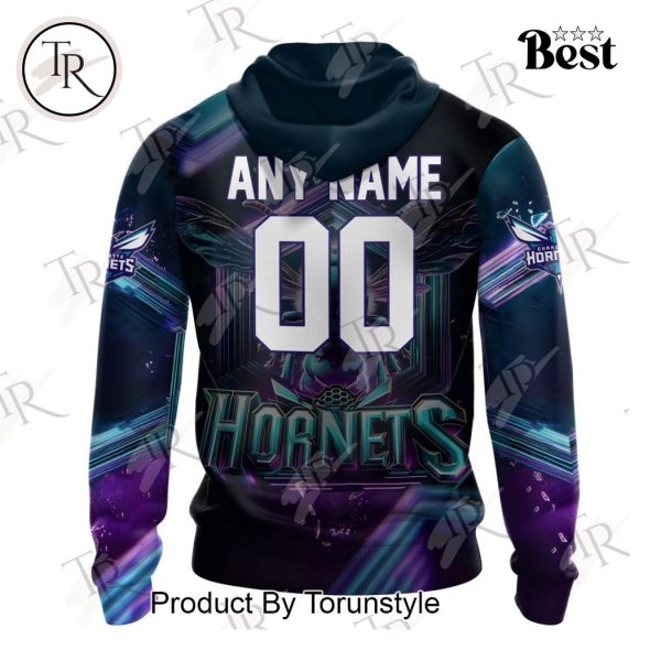 NBA Charlotte Hornets Special Realistic Team Logo Design Hoodie