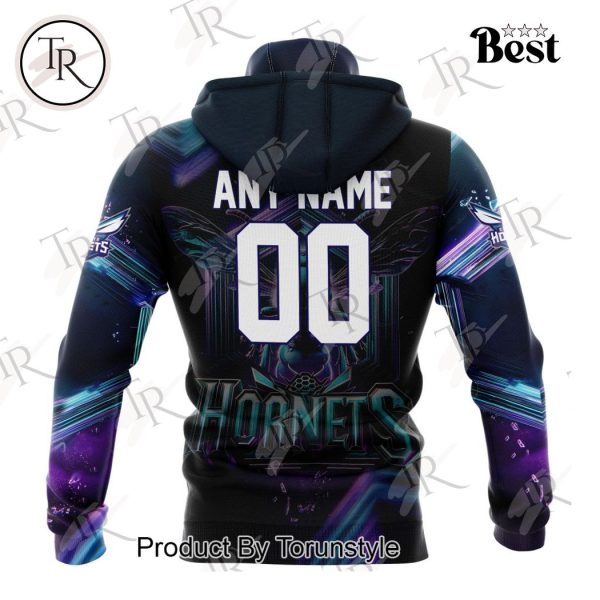 NBA Charlotte Hornets Special Realistic Team Logo Design Hoodie