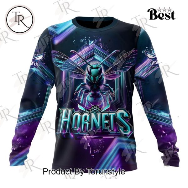 NBA Charlotte Hornets Special Realistic Team Logo Design Hoodie