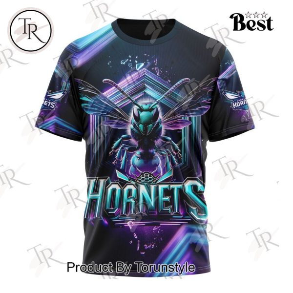 NBA Charlotte Hornets Special Realistic Team Logo Design Hoodie