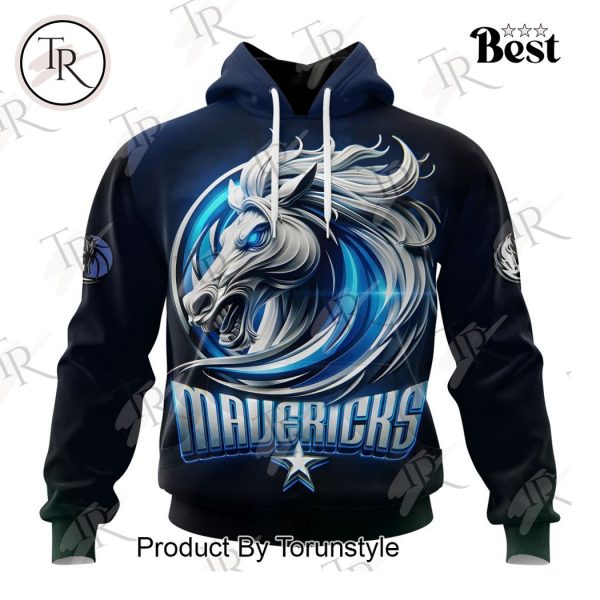 NBA Dallas Mavericks Special Realistic Team Logo Design Hoodie