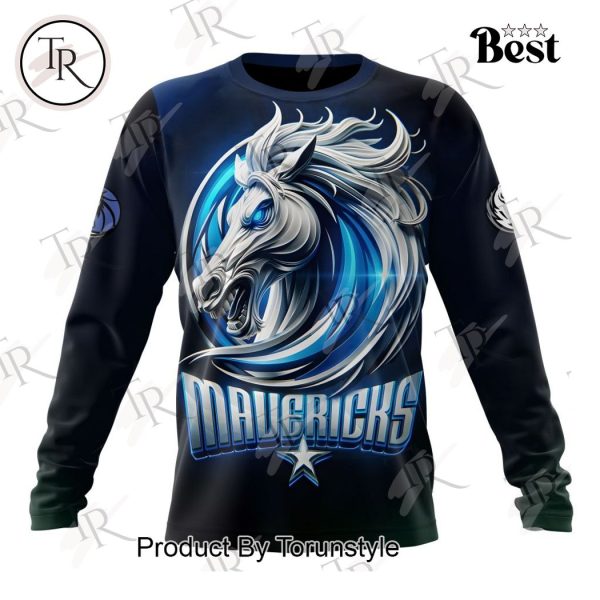 NBA Dallas Mavericks Special Realistic Team Logo Design Hoodie