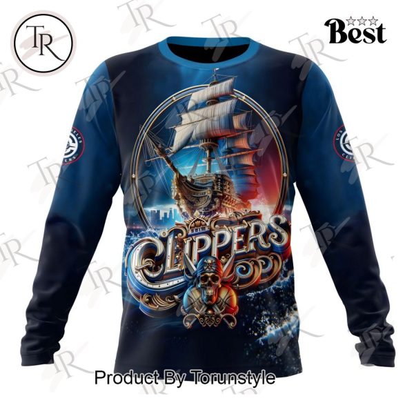 NBA Los Angeles Clippers Special Realistic Team Logo Design Hoodie