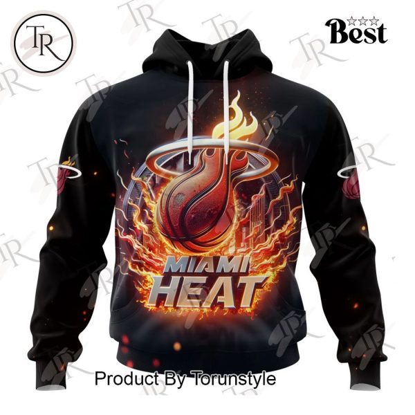 NBA Miami Heat Special Realistic Team Logo Design Hoodie