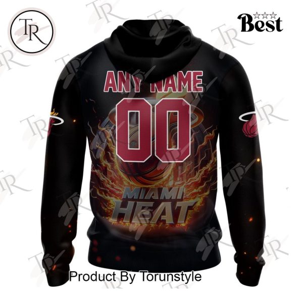 NBA Miami Heat Special Realistic Team Logo Design Hoodie