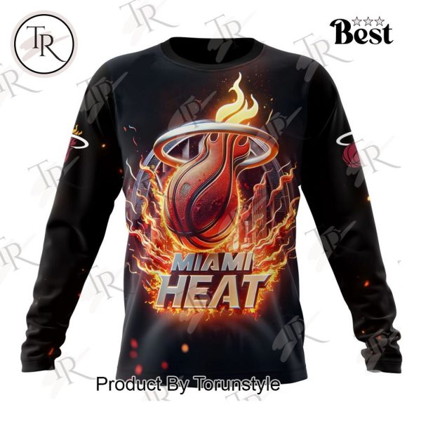 NBA Miami Heat Special Realistic Team Logo Design Hoodie