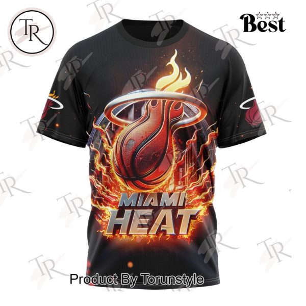 NBA Miami Heat Special Realistic Team Logo Design Hoodie