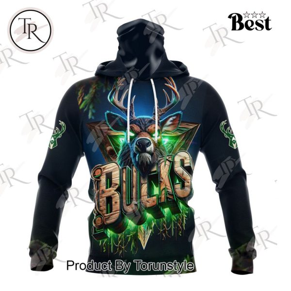 NBA Milwaukee Bucks Special Realistic Team Logo Design Hoodie