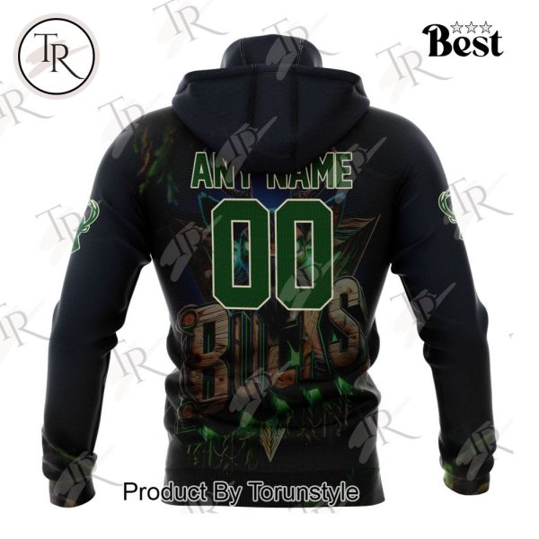 NBA Milwaukee Bucks Special Realistic Team Logo Design Hoodie