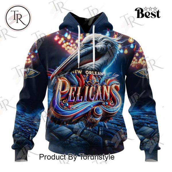 NBA New Orleans Pelicans Special Realistic Team Logo Design Hoodie