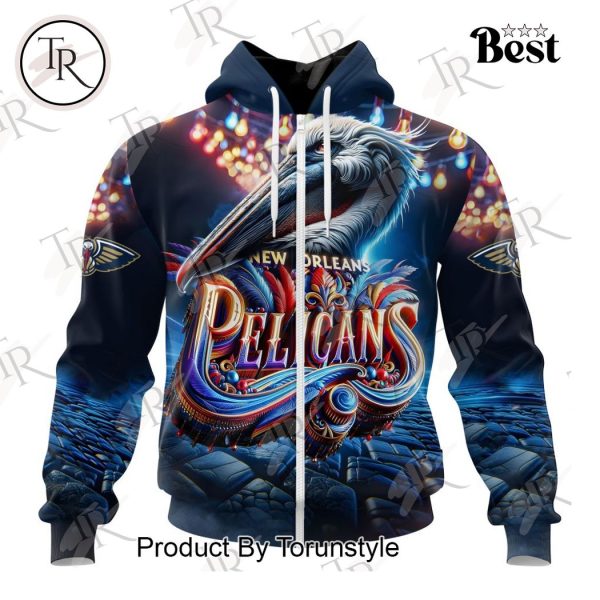 NBA New Orleans Pelicans Special Realistic Team Logo Design Hoodie