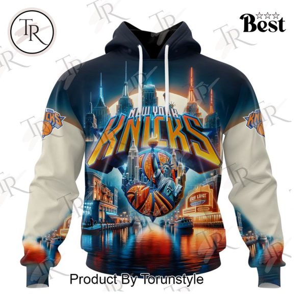 NBA New York Knicks Special Realistic Team Logo Design Hoodie