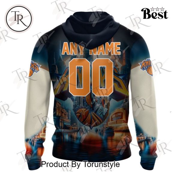 NBA New York Knicks Special Realistic Team Logo Design Hoodie