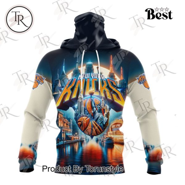 NBA New York Knicks Special Realistic Team Logo Design Hoodie