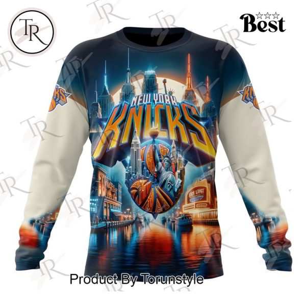 NBA New York Knicks Special Realistic Team Logo Design Hoodie