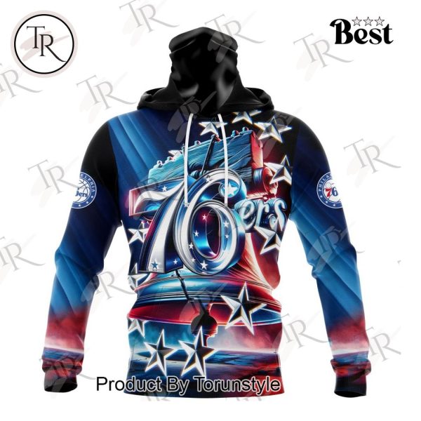 NBA Philadelphia 76ers Special Realistic Team Logo Design Hoodie