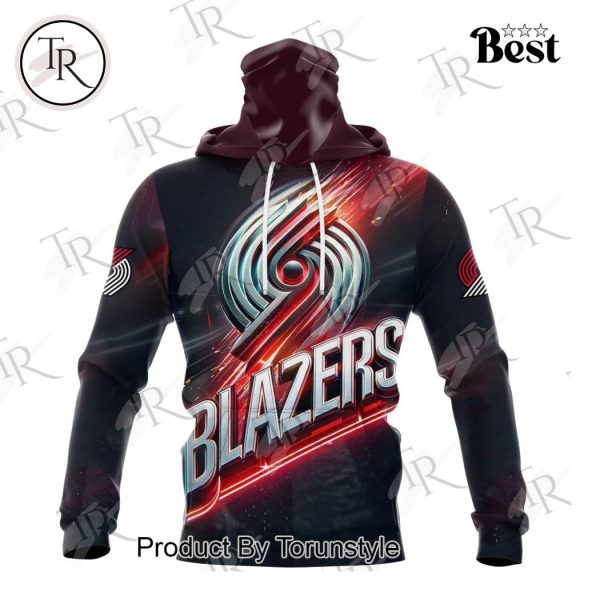 NBA Portland Trail Blazers Special Realistic Team Logo Design Hoodie