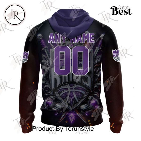 NBA Sacramento Kings Special Realistic Team Logo Design Hoodie